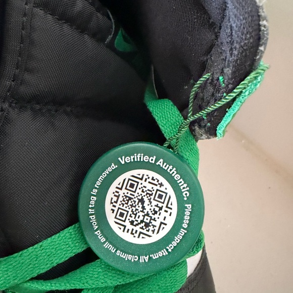 Nike Black, White, and Green High-Top Sneakers - Picture 4 of 7